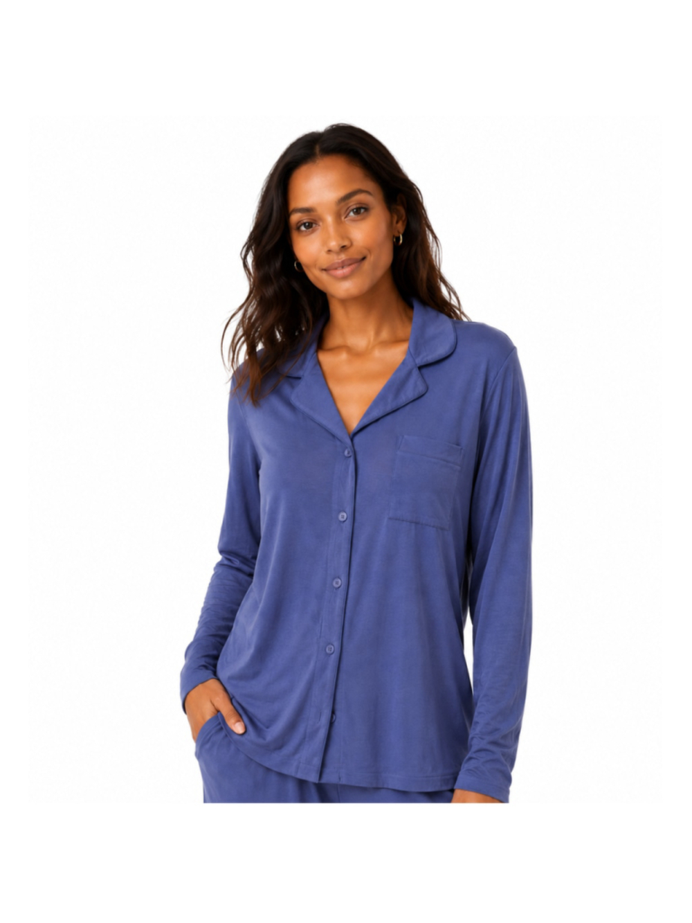 Women's Haven Well Within Ultra Soft Long Sleeve Pajama Top – Blue –Size M – NWT